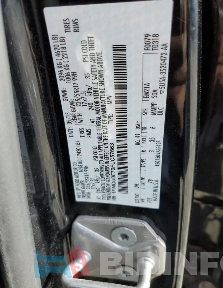 1FMCU0F70FUC57663 Photo# 12