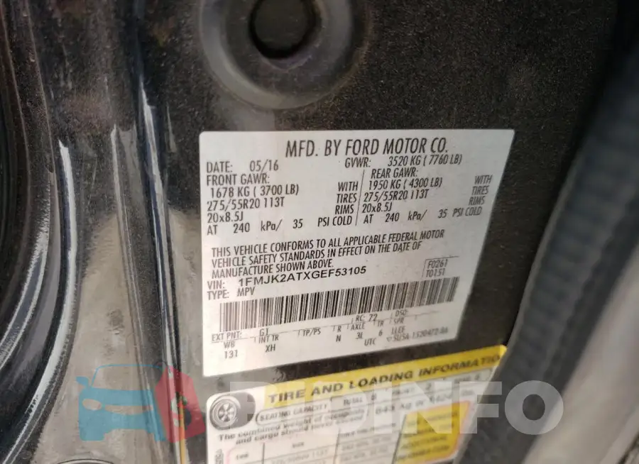 1FMJK2ATXGEF53105 Photo# 13
