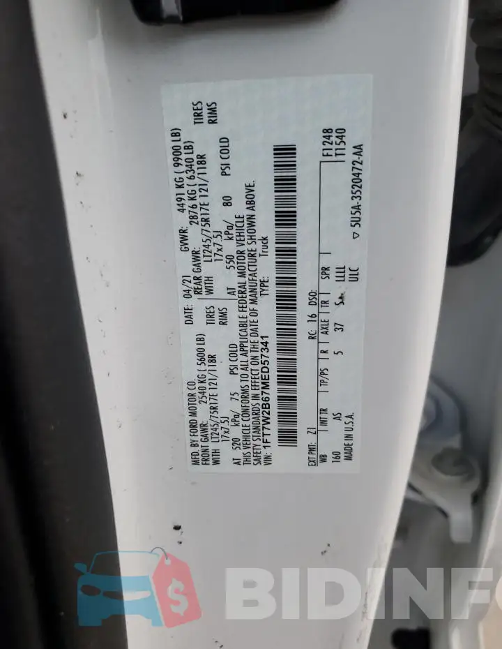 1FT7W2B67MED57341 Photo# 13