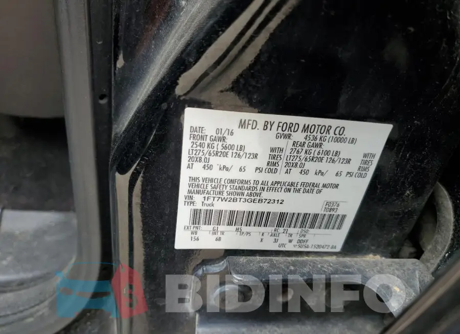 1FT7W2BT3GEB72312 Photo# 12