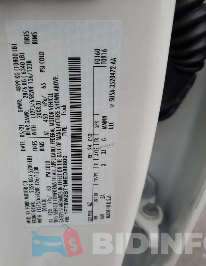 1FT8W2BT1MED86800 Photo# 13