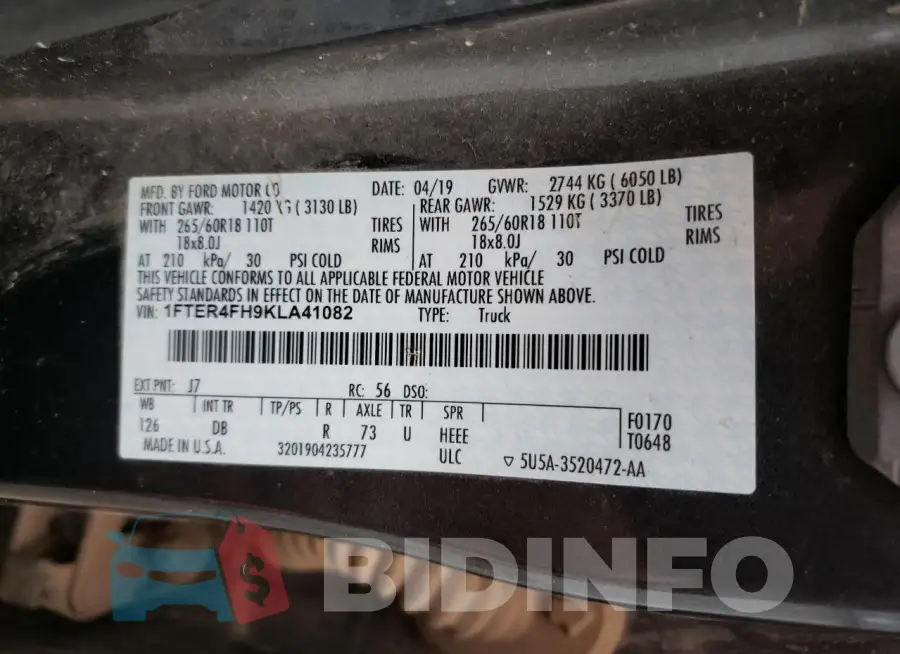 1FTER4FH9KLA41082 Photo# 12