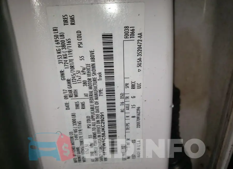 1FTEW1C58JKC29291 Photo# 12