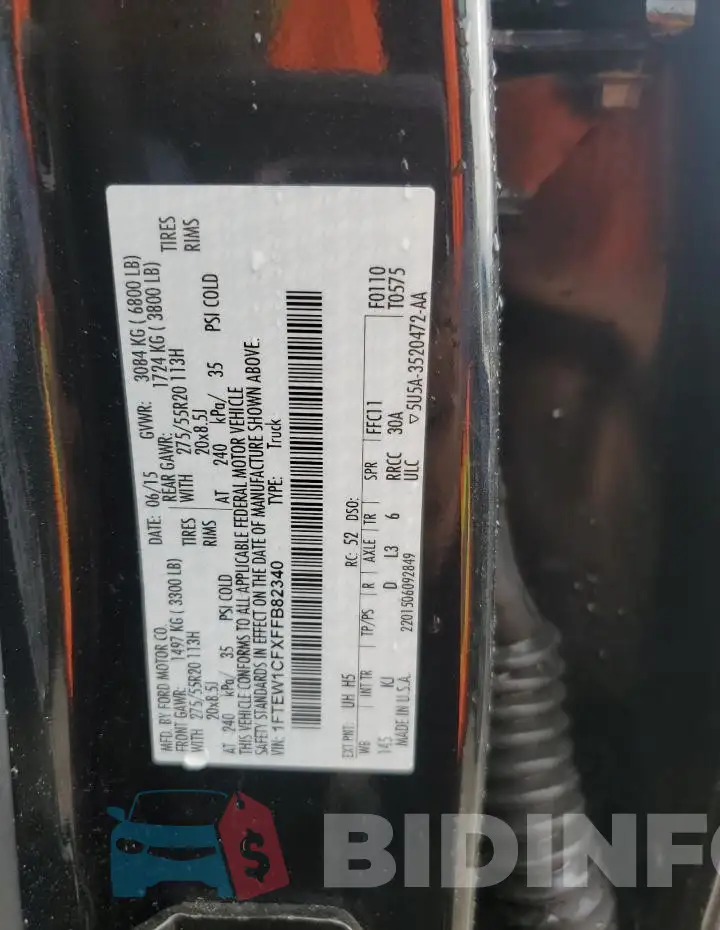 1FTEW1CFXFFB82340 Photo# 12