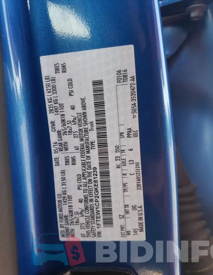 1FTEW1CP2GKE81239 Photo# 12