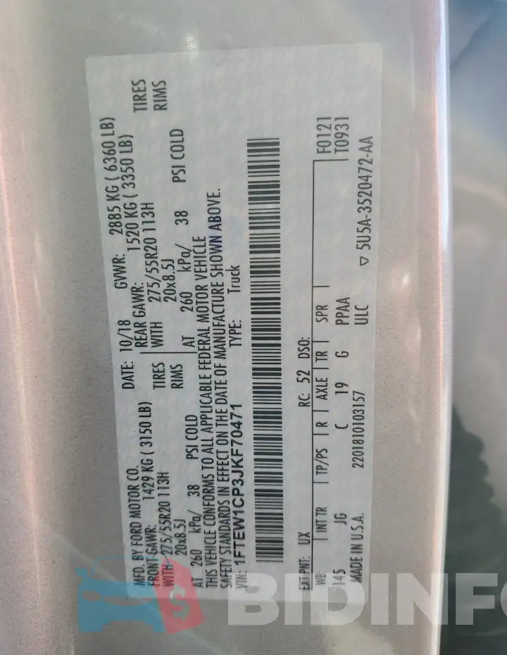 1FTEW1CP3JKF70471 Photo# 13