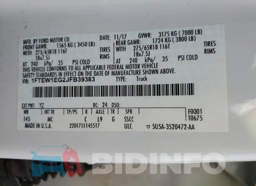 1FTEW1EG2JFB39383 Photo# 12