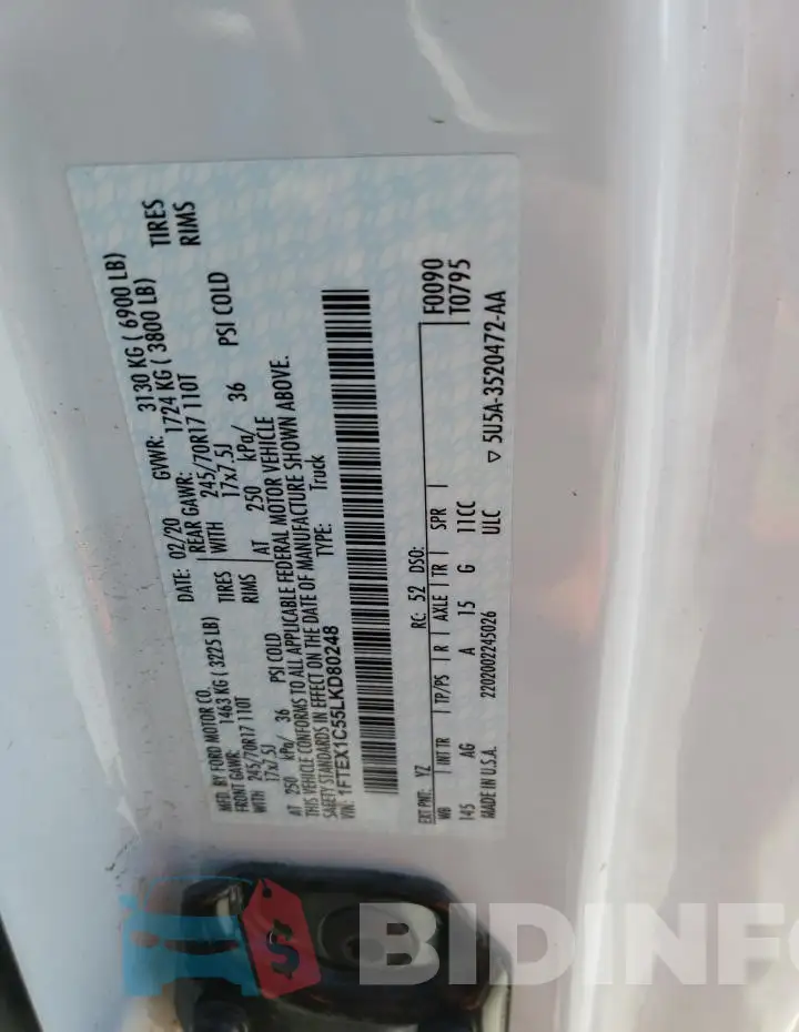 1FTEX1C55LKD80248 Photo# 12