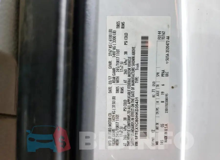 1FTEX1C80HKD35431 Photo# 12