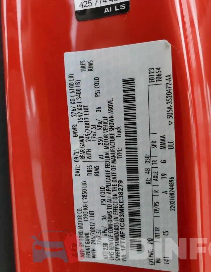1FTMF1CB3MKE38279 Photo# 13