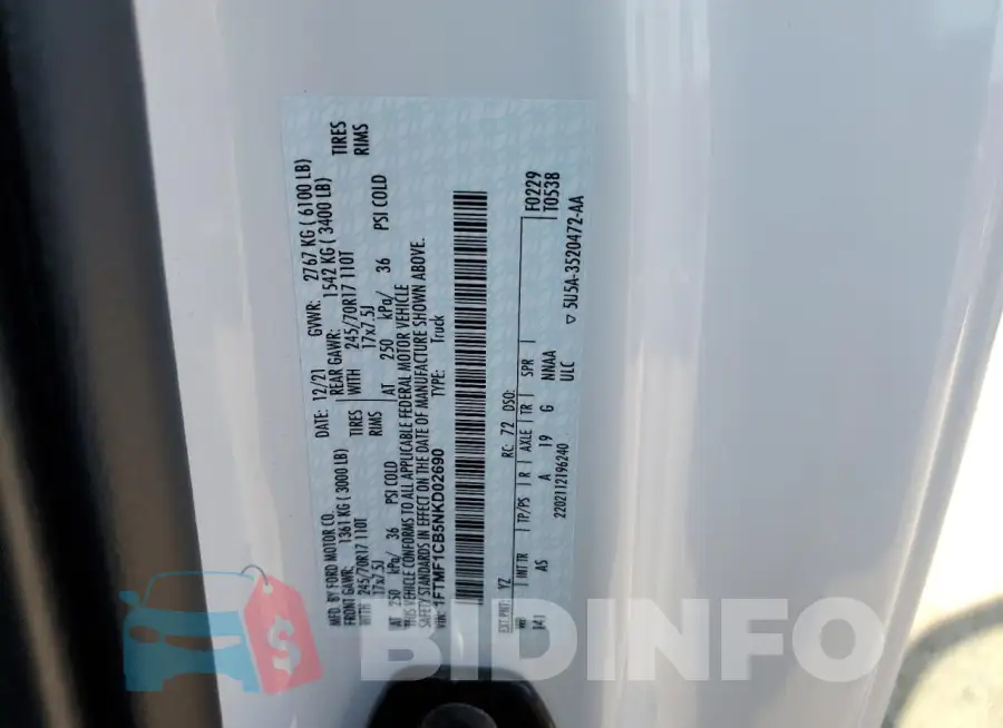 1FTMF1CB5NKD02690 Photo# 13