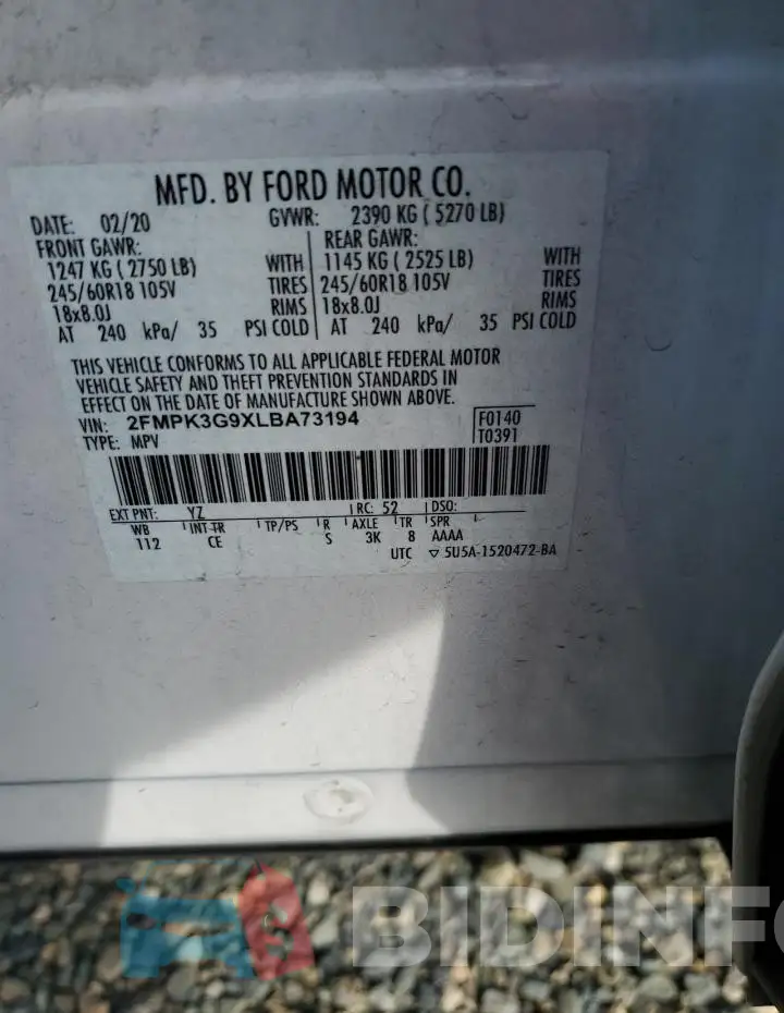 2FMPK3G9XLBA73194 Photo# 13
