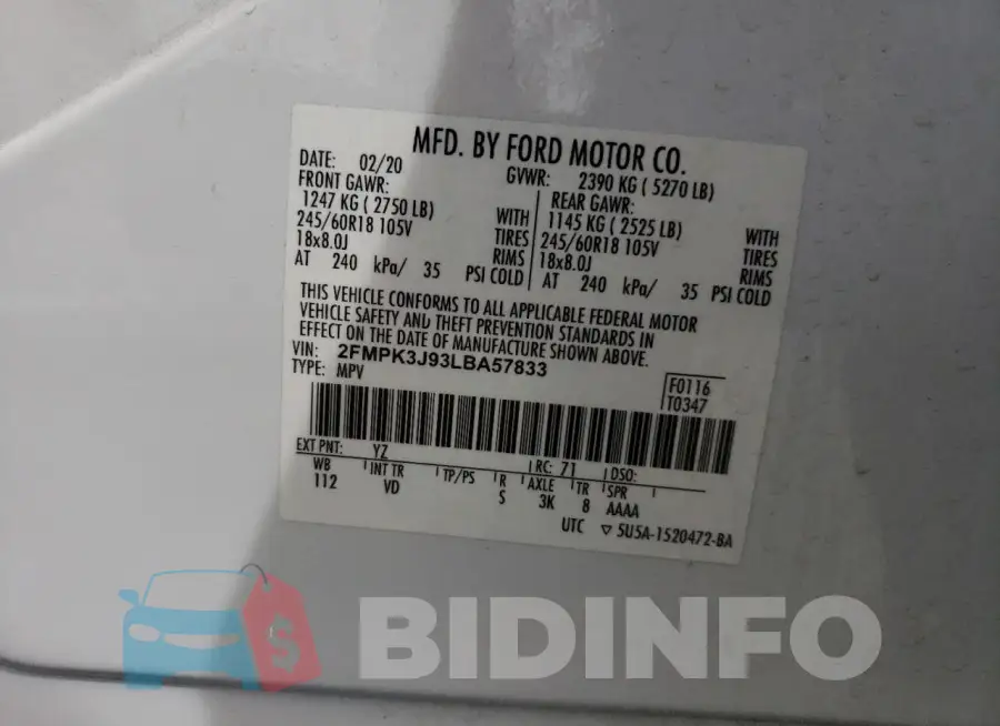 2FMPK3J93LBA57833 Photo# 13