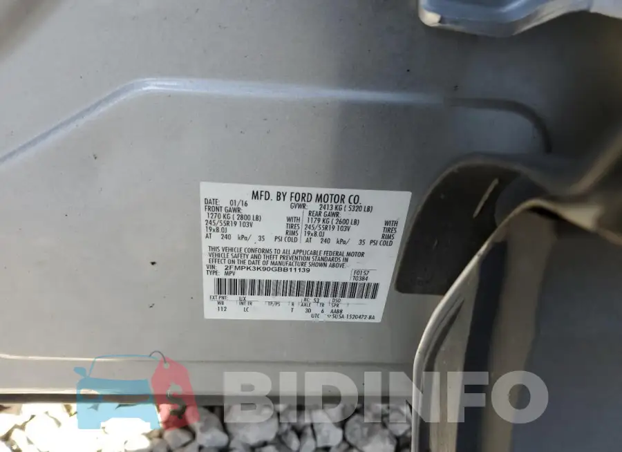 2FMPK3K90GBB11139 Photo# 13
