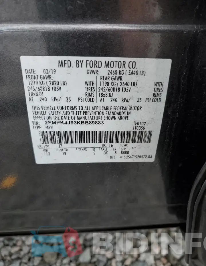 2FMPK4J93KBB89883 Photo# 14