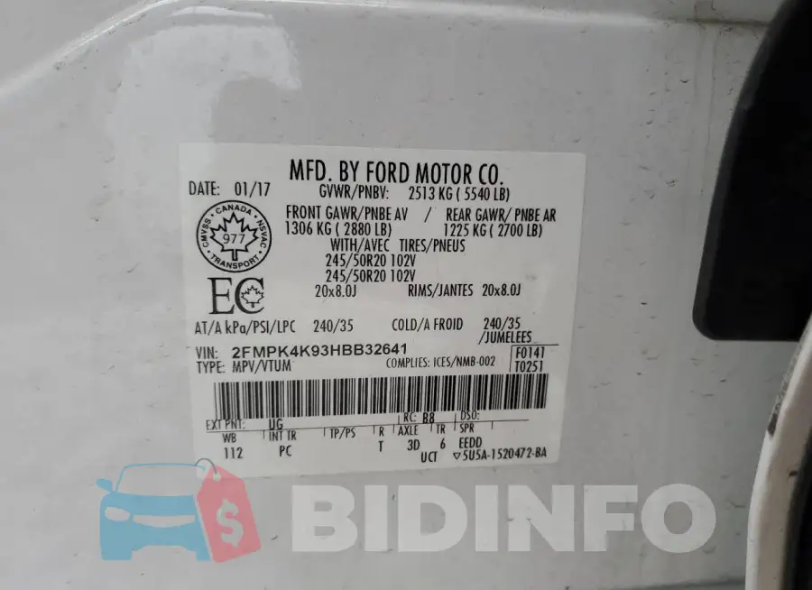 2FMPK4K93HBB32641 Photo# 13