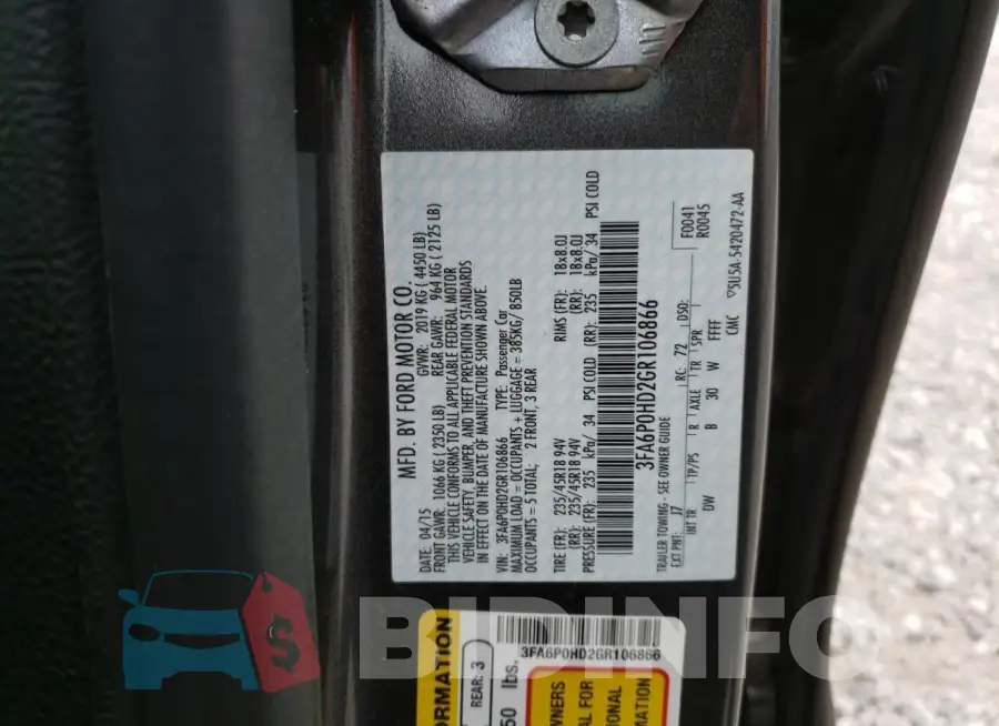 3FA6P0HD2GR106866 Photo# 12
