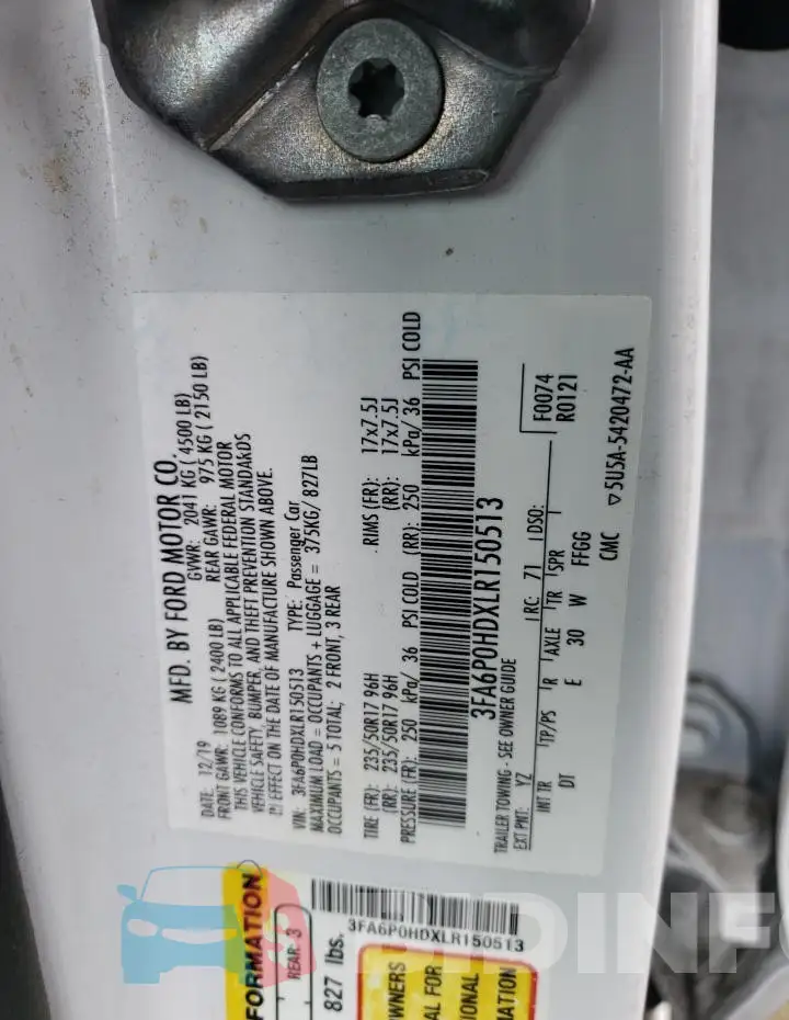 3FA6P0HDXLR150513 Photo# 12
