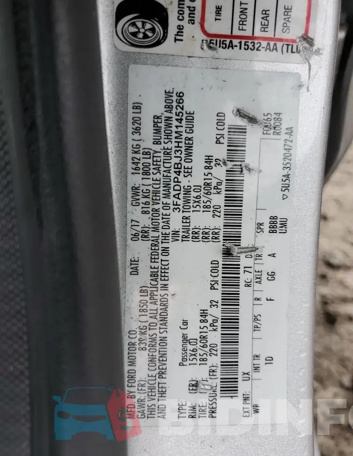 3FADP4BJ3HM145266 Photo# 12