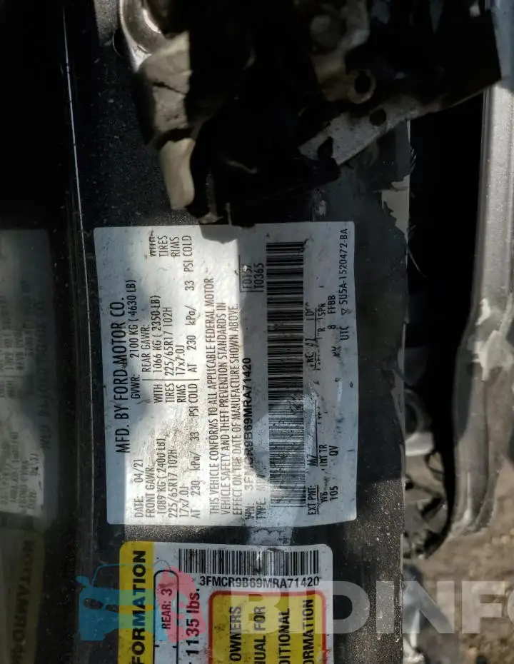 3FMCR9B69MRA71420 Photo# 12