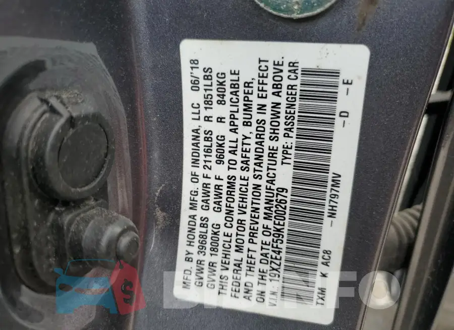 19XZE4F59KE002679 Photo# 13