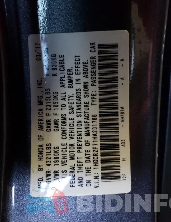 1HGCR2F71HA201786 Photo# 13