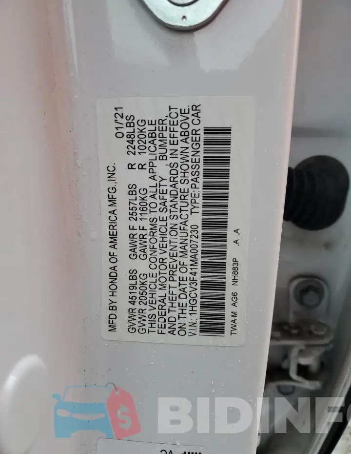 1HGCV3F41MA007230 Photo# 13