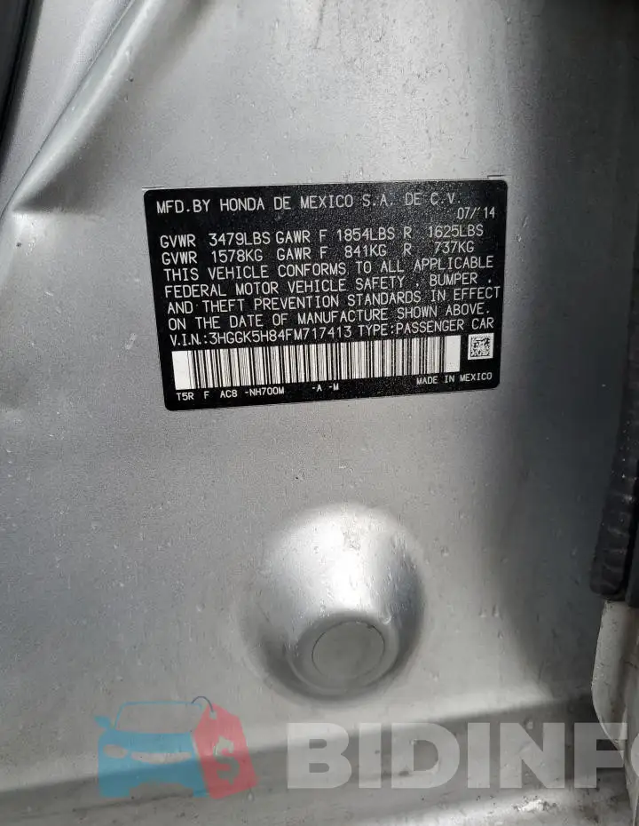3HGGK5H84FM717413 Photo# 12