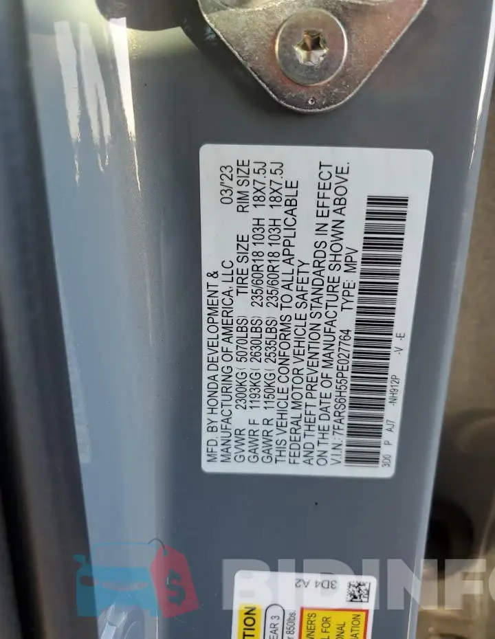 7FARS6H55PE027764 Photo# 13
