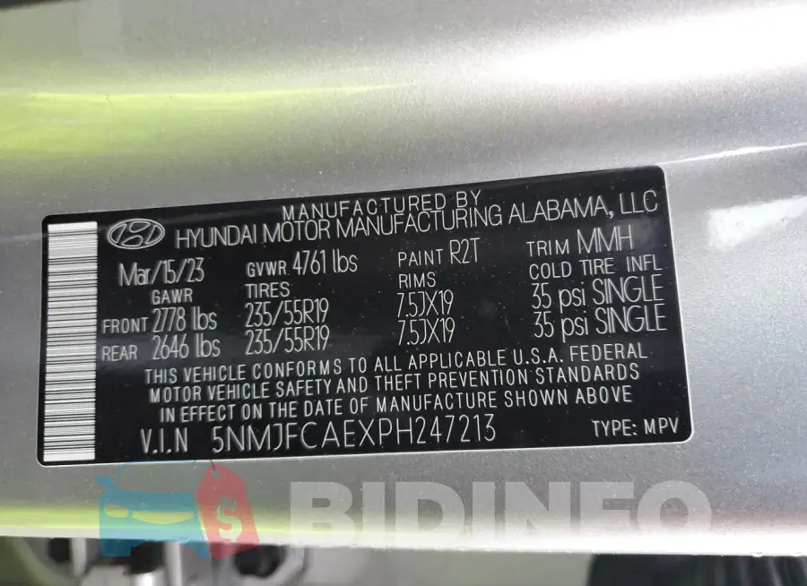 5NMJFCAEXPH247213 Photo# 13