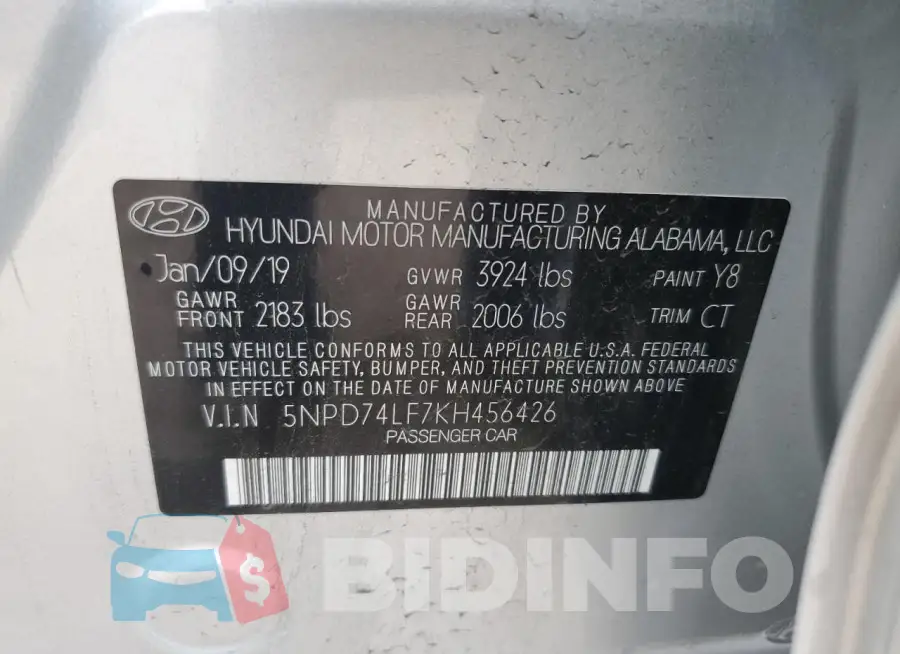 5NPD74LF7KH456426 Photo# 12