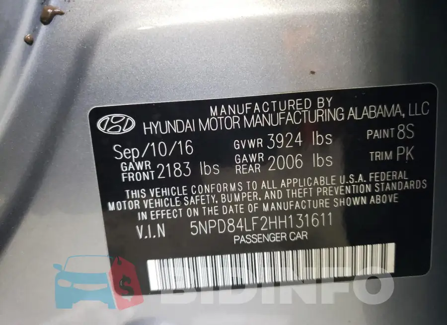5NPD84LF2HH131611 Photo# 12