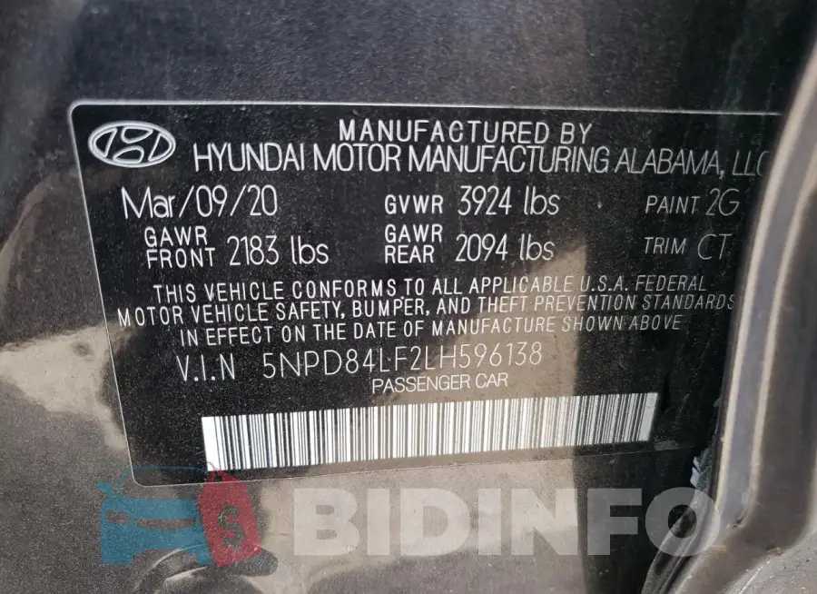5NPD84LF2LH596138 Photo# 12