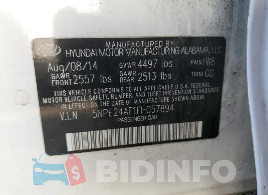 5NPE24AF1FH057894 Photo# 12