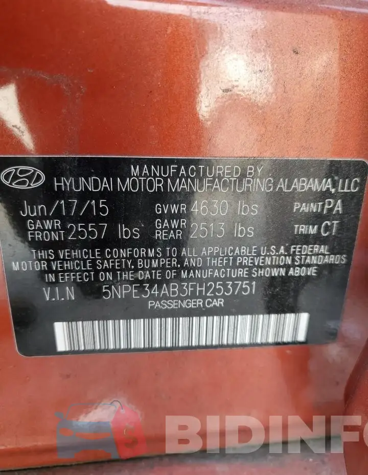 5NPE34AB3FH253751 Photo# 12