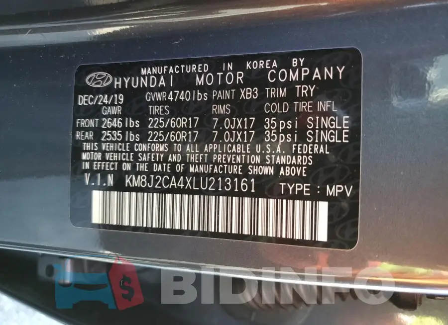 KM8J2CA4XLU213161 Photo# 13