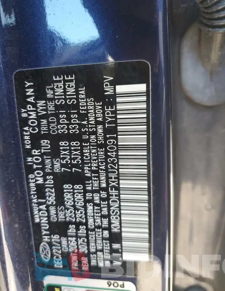 KM8SNDHFXHU234091 Photo# 13