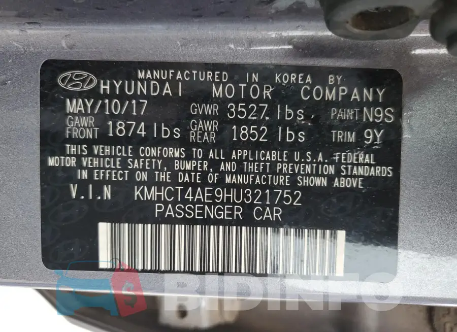 KMHCT4AE9HU321752 Photo# 12