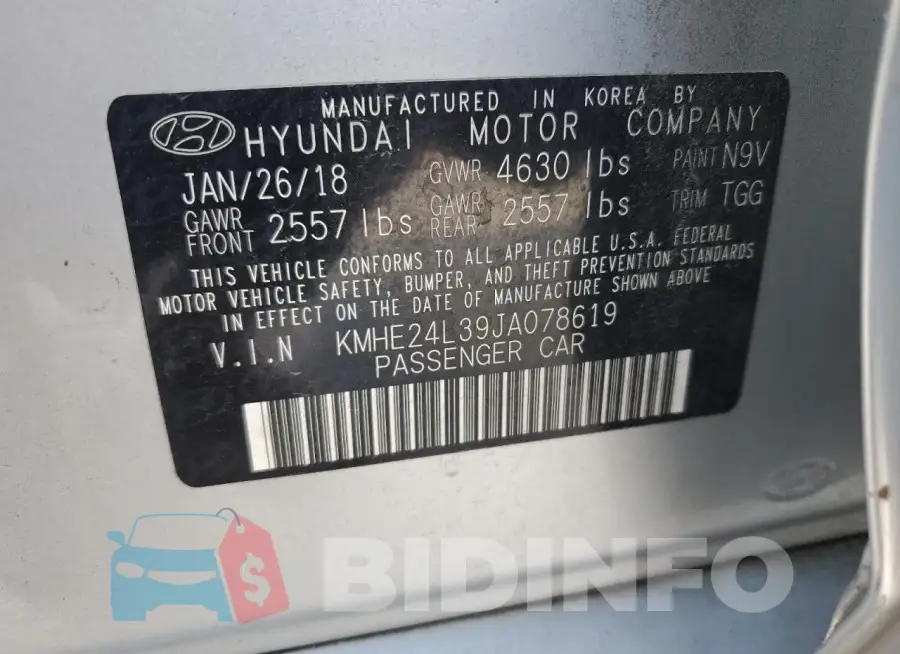 KMHE24L39JA078619 Photo# 12