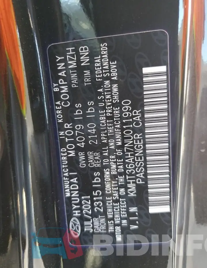 KMHT36AH7NU011990 Photo# 12