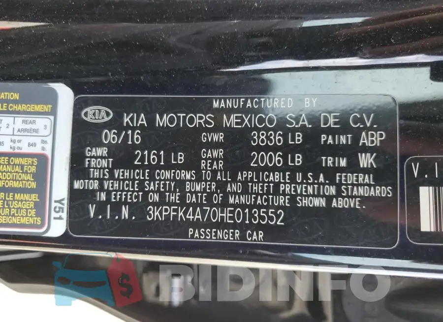 3KPFK4A70HE013552 Photo# 12
