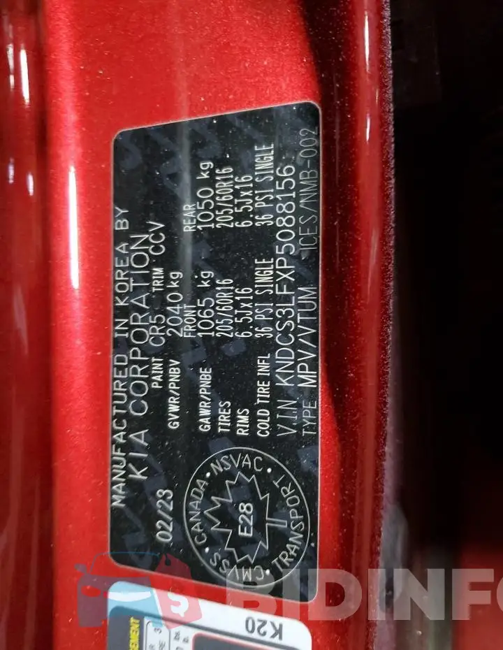KNDCS3LFXP5088156 Photo# 12
