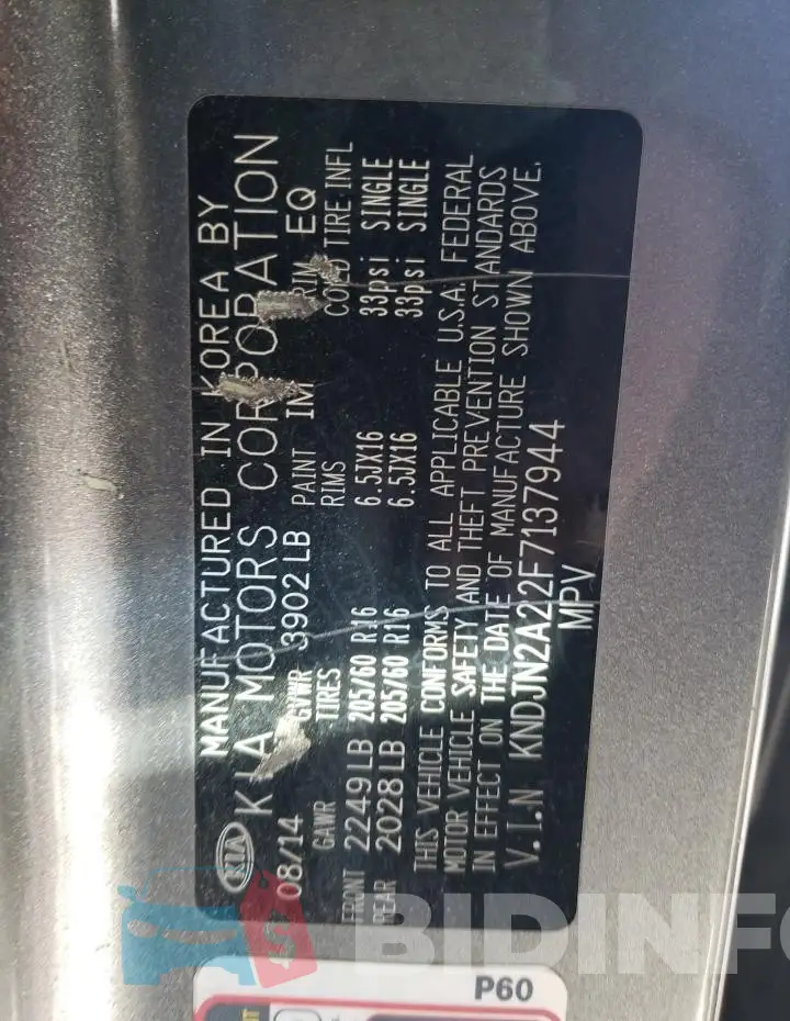 KNDJN2A22F7137944 Photo# 12