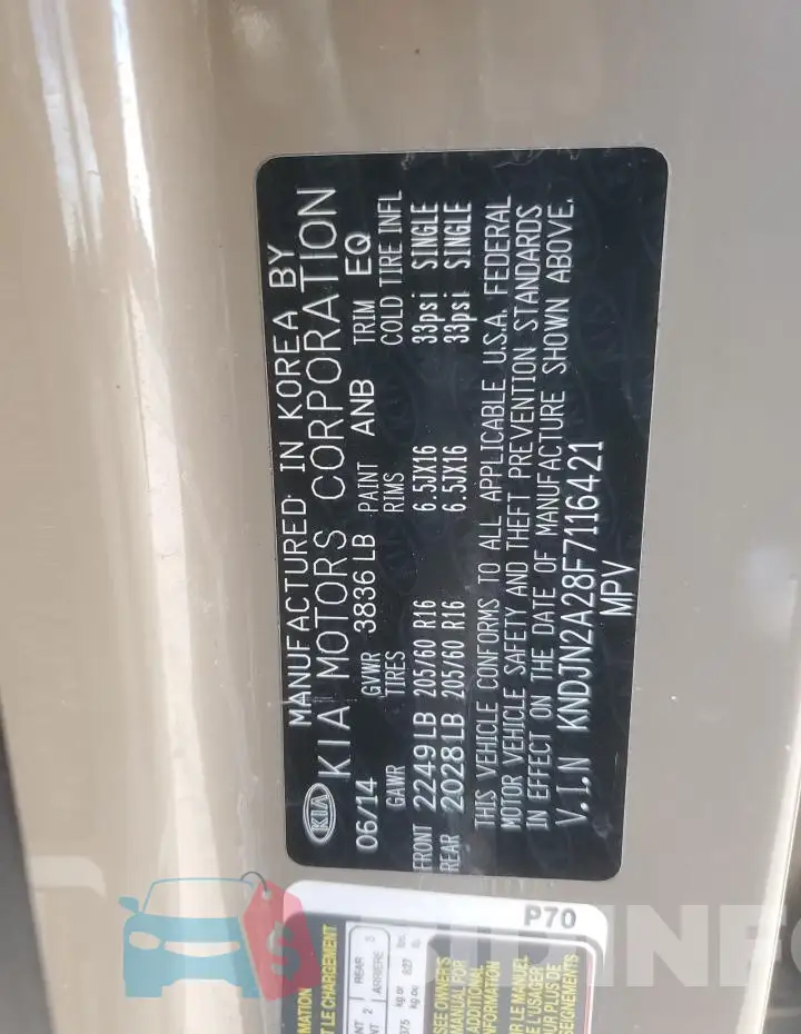 KNDJN2A28F7116421 Photo# 13