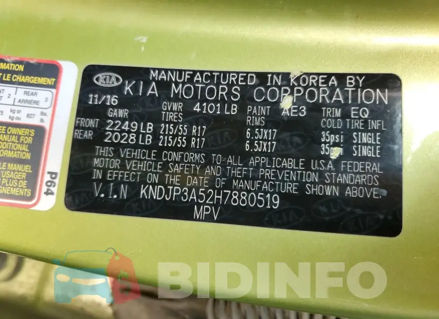 KNDJP3A52H7880519 Photo# 12