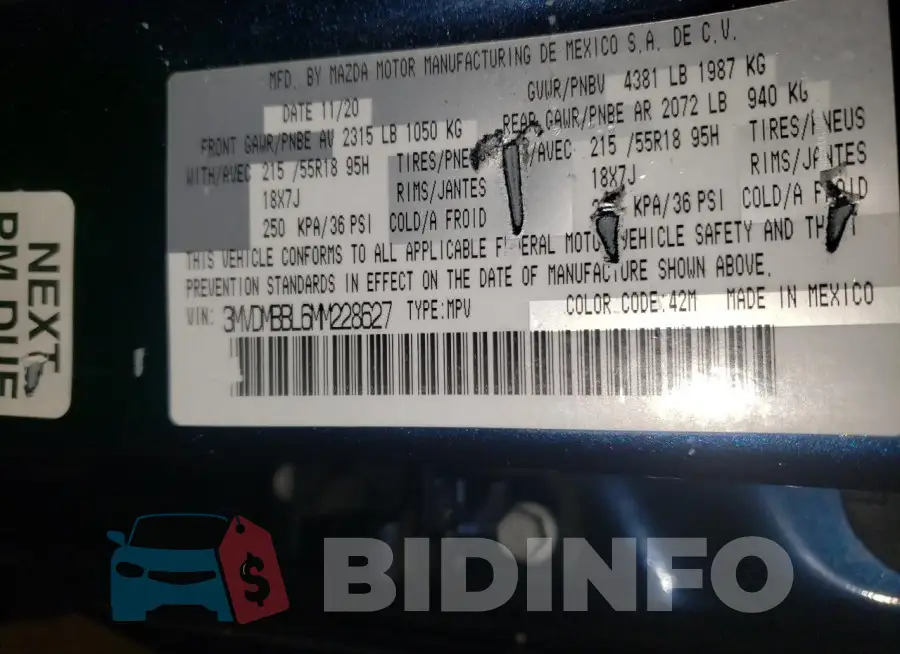 3MVDMBBL6MM228627 Photo# 12