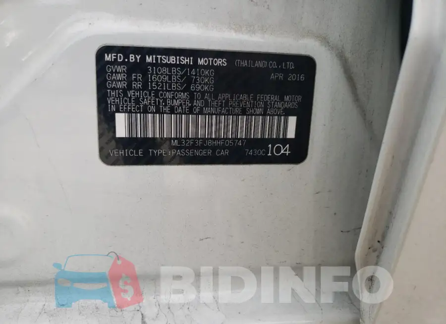 ML32F3FJ8HHF05747 Photo# 12