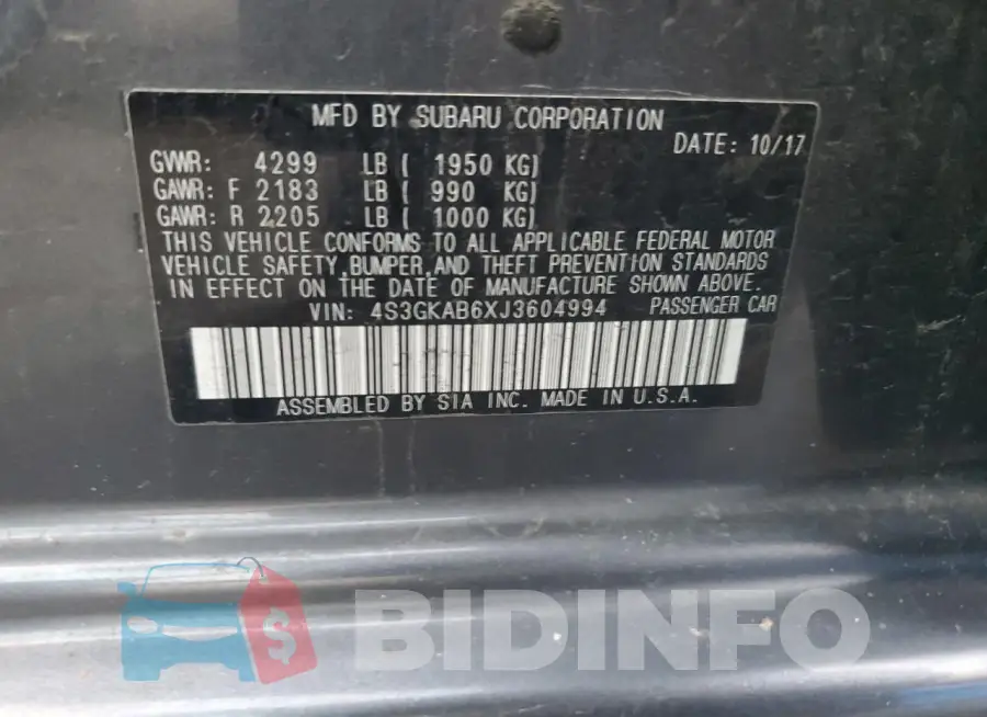 4S3GKAB6XJ3604994 Photo# 12