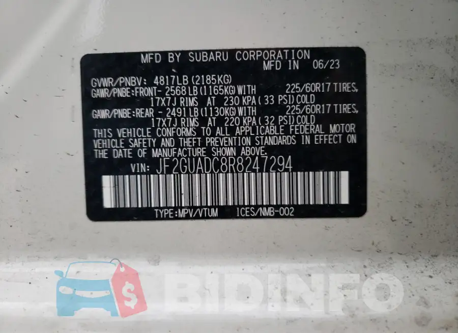 JF2GUADC8R8247294 Photo# 13