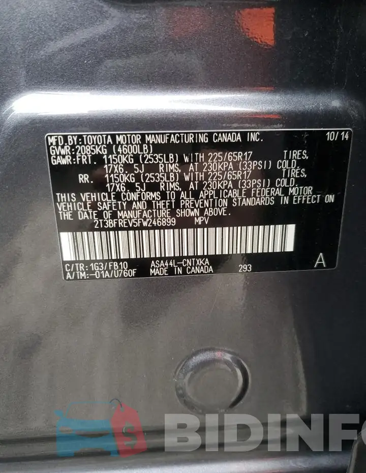 2T3BFREV5FW246899 Photo# 12